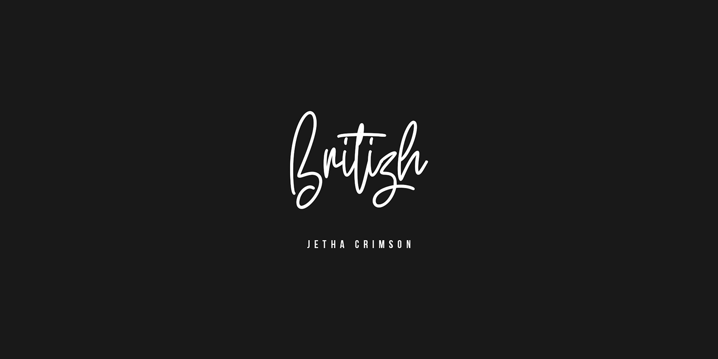 Beispiel einer Jetha Crimson Regular-Schriftart